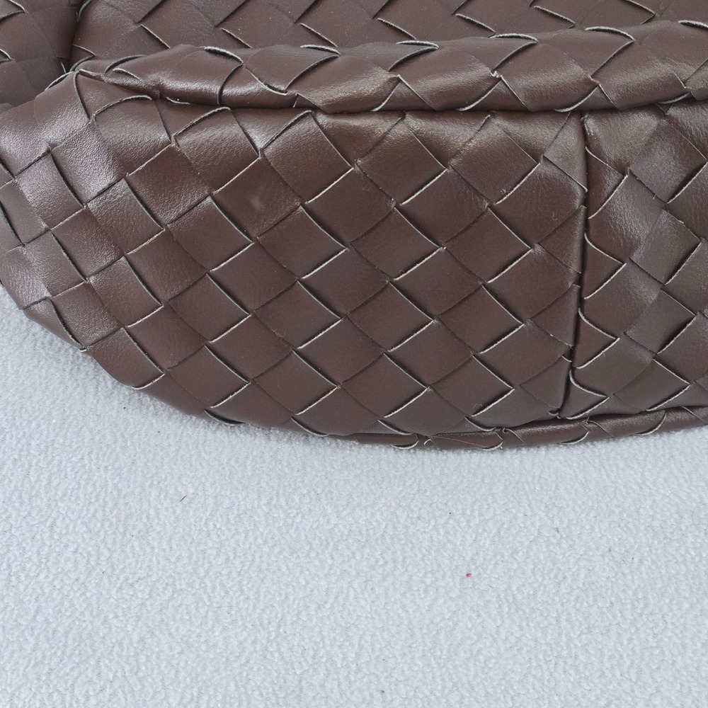 Anthropologie OS Woven Hand Bag Women Chocolate Brown Braided Mini Hobo Bag - Picture 5 of 13